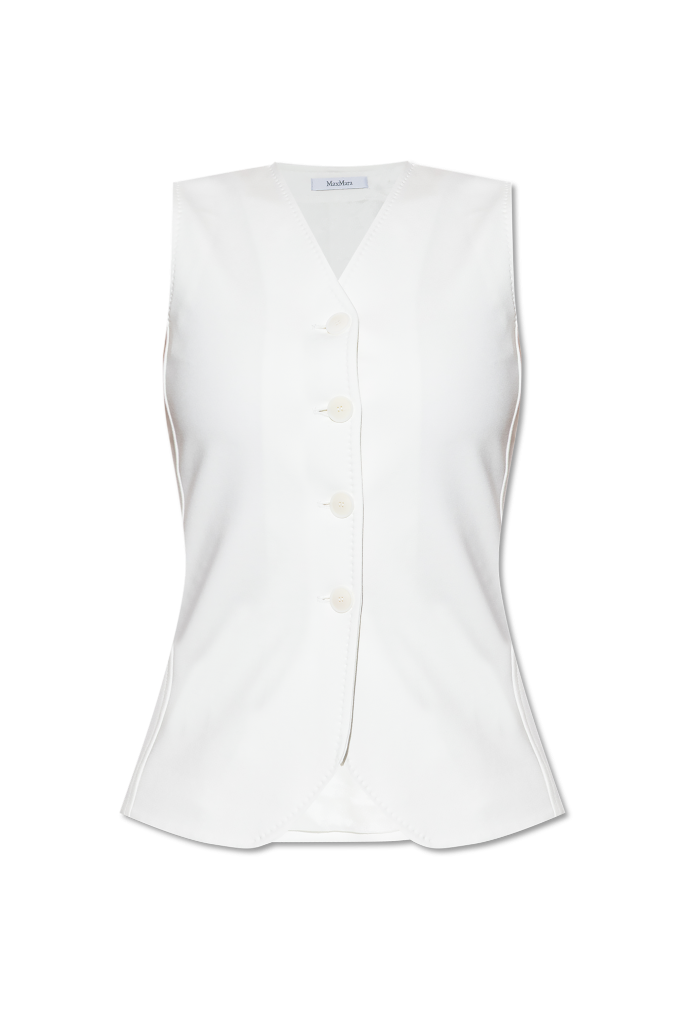 ジャケット MAX MARA Fornovo viscose vest Bianco Compact jersey gilet, white | 